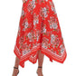Vestido midi feminino Vince Camuto sem mangas com bainha de lenço, vermelho, tamanho 12
