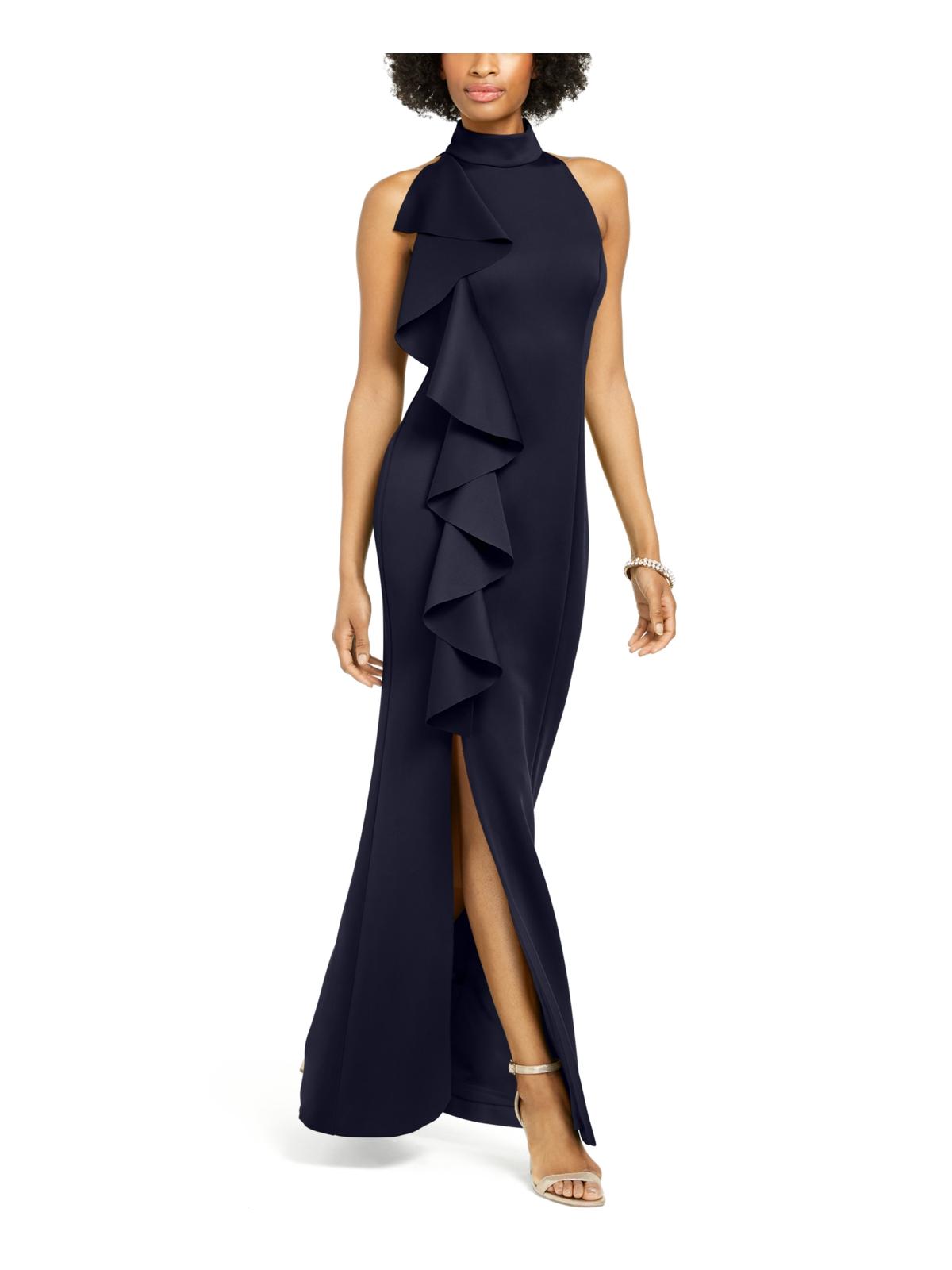 Vestido de festa feminino Jessica Howard com babados na frente, azul, tamanho 14