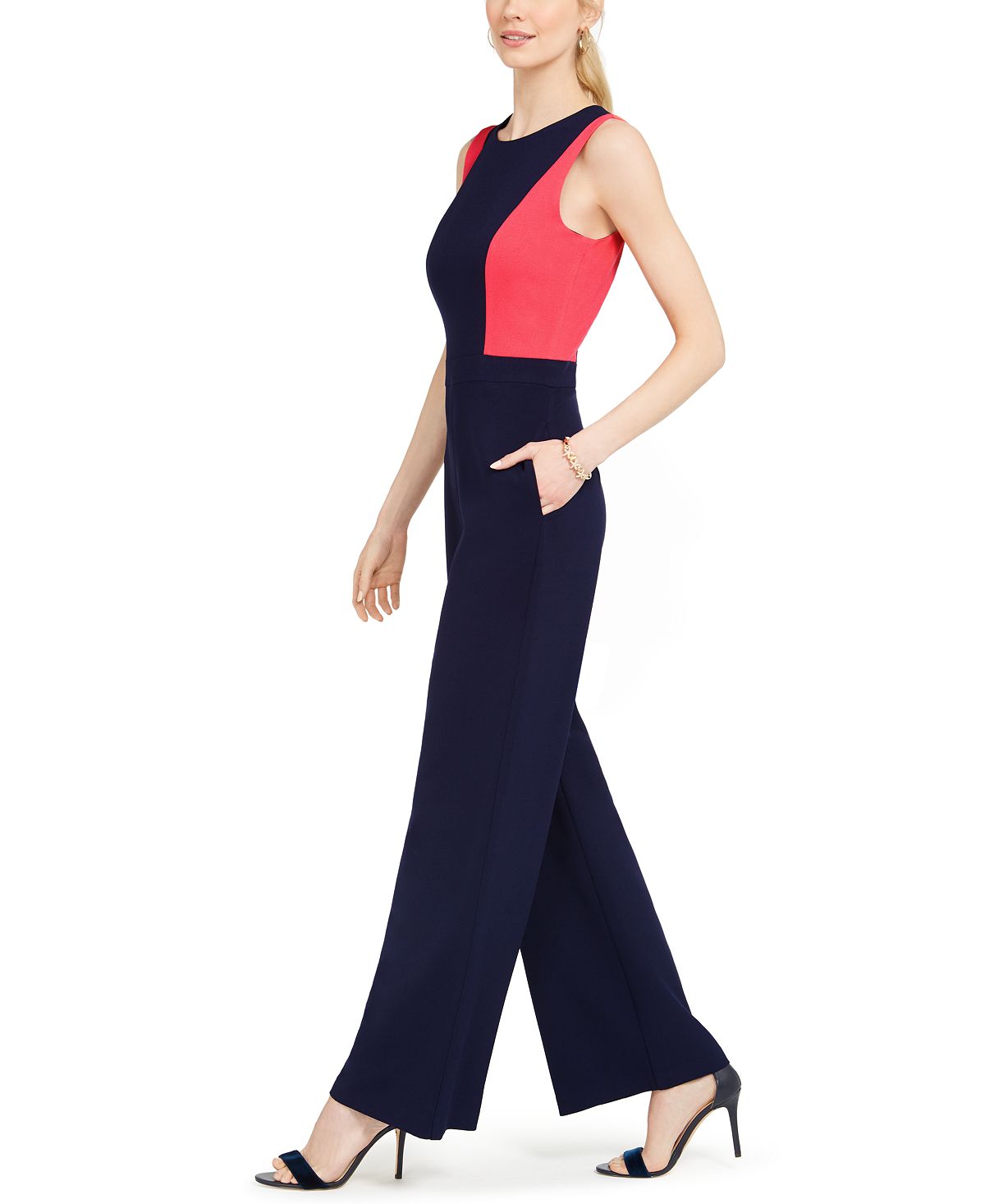 Macacão feminino Vince Camuto Colorblocked vermelho tamanho 8
