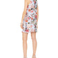 Vestido feminino Vince Camuto com decote em arco e estampa floral, tamanho 8, azul