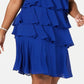 Vestido feminino Jessica Howard em camadas de chiffon azul tamanho 20W