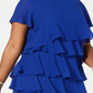 Vestido feminino Jessica Howard em camadas de chiffon azul tamanho 20W