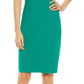 Vestido de coquetel feminino Vince Camuto com decote assimétrico, verde, tamanho 14