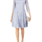 Vestido feminino Jessica Howard com lantejoulas e renda, azul, tamanho 12, pequeno
