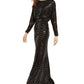Vestido feminino Vince Camuto com babados e glitter, preto, tamanho 12