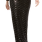 Vestido feminino Vince Camuto com babados e glitter, preto, tamanho 12