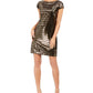 Vestido tubinho metálico feminino Vince Camuto, preto, tamanho 12