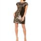 Vestido tubinho metálico feminino Vince Camuto, preto, tamanho 12