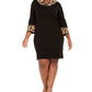 Vestido feminino plus size com estampa animal e acabamento em decote profundo, preto, tamanho 1X, da Jessica Howard