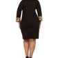Vestido feminino plus size com estampa animal e acabamento em decote profundo, preto, tamanho 1X, da Jessica Howard