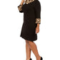 Vestido feminino plus size com estampa animal e acabamento em decote profundo, preto, tamanho 1X, da Jessica Howard
