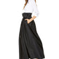 Vestido formal feminino Jessica Howard com cinto, bloco de cores, manga 3/4, gola, maxi fit, flare, branco, tamanho 6, pequeno