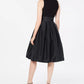 Vestido feminino Jessica Howard com gola franzida e ajuste evasê, preto, tamanho 6