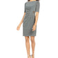 Vestido tubinho estampado e enfeitado Jessica Howard feminino, verde, tamanho 4, pequeno