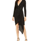 Vince Camuto Women's Faux Wrap Glitter Dress Black Size 4