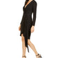 Vestido feminino Vince Camuto com glitter falso, preto, tamanho 4