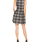 Vestido jacquard xadrez feminino Vince Camuto, tamanho 4, preto