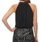Vestido Blusão Feminino Vince Camuto com Decote Halter e Geo Embelezado, Preto, Tamanho 2