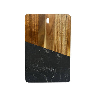 Creative Gifts International - Tabuleiro diagonal retangular em mármore e madeira de acácia