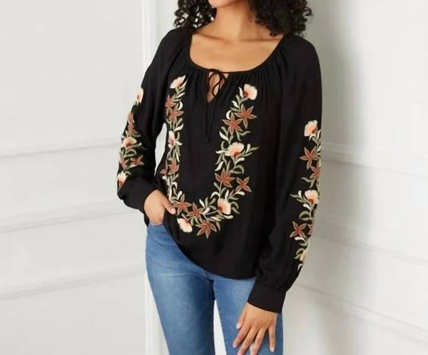 Karen Kane - Embroidered Peasant Top
