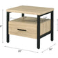 Oak Finish Nightstand with 1 Drawer and 1 Shelf