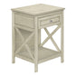 Accent End Table, 2 Tier, Storage Drawer, Transitional Style