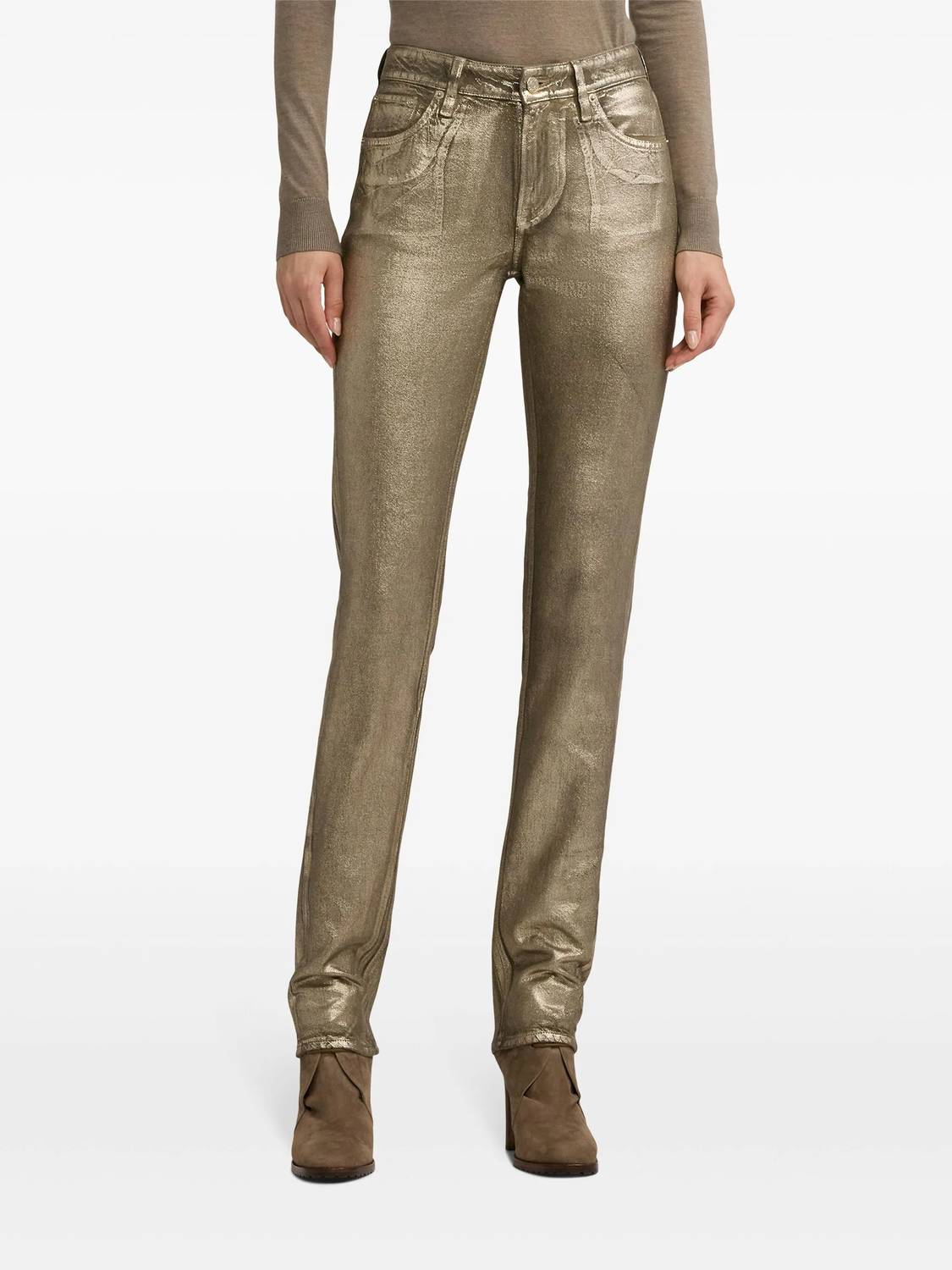 Ralph Lauren - Metallic High Rise Skinny Jeans