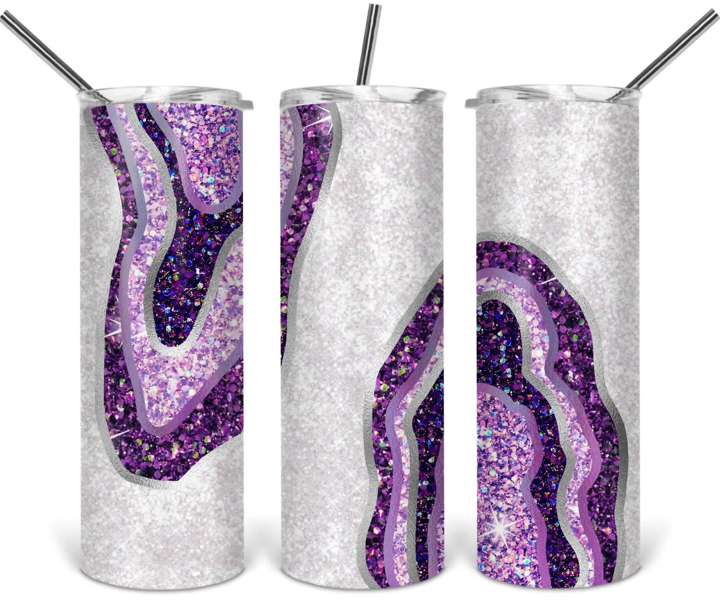 Donny Brooks Designs - Glitter Geode Stainless Steel Double Wall Tumbler 20 Oz