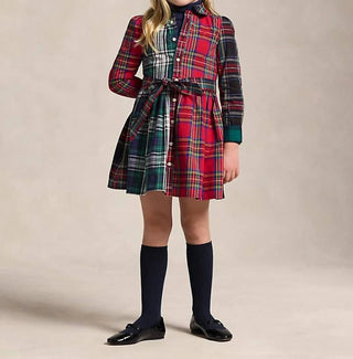 Polo Ralph Lauren - Vestido-camisa divertido de algodão xadrez