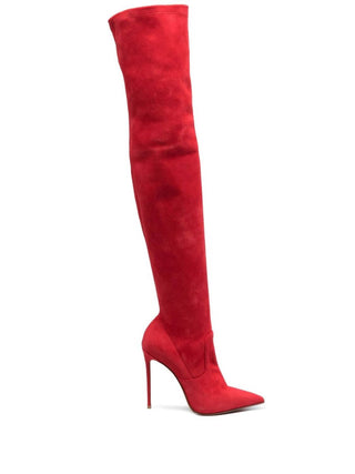 Le Silla - Botas de couro Eva stretch camurça cano alto, seminovas