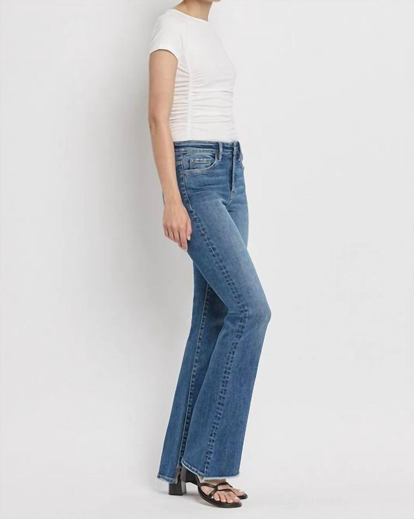 Vervet By Flying Monkey - High Rise Slant Hem Flare Jeans