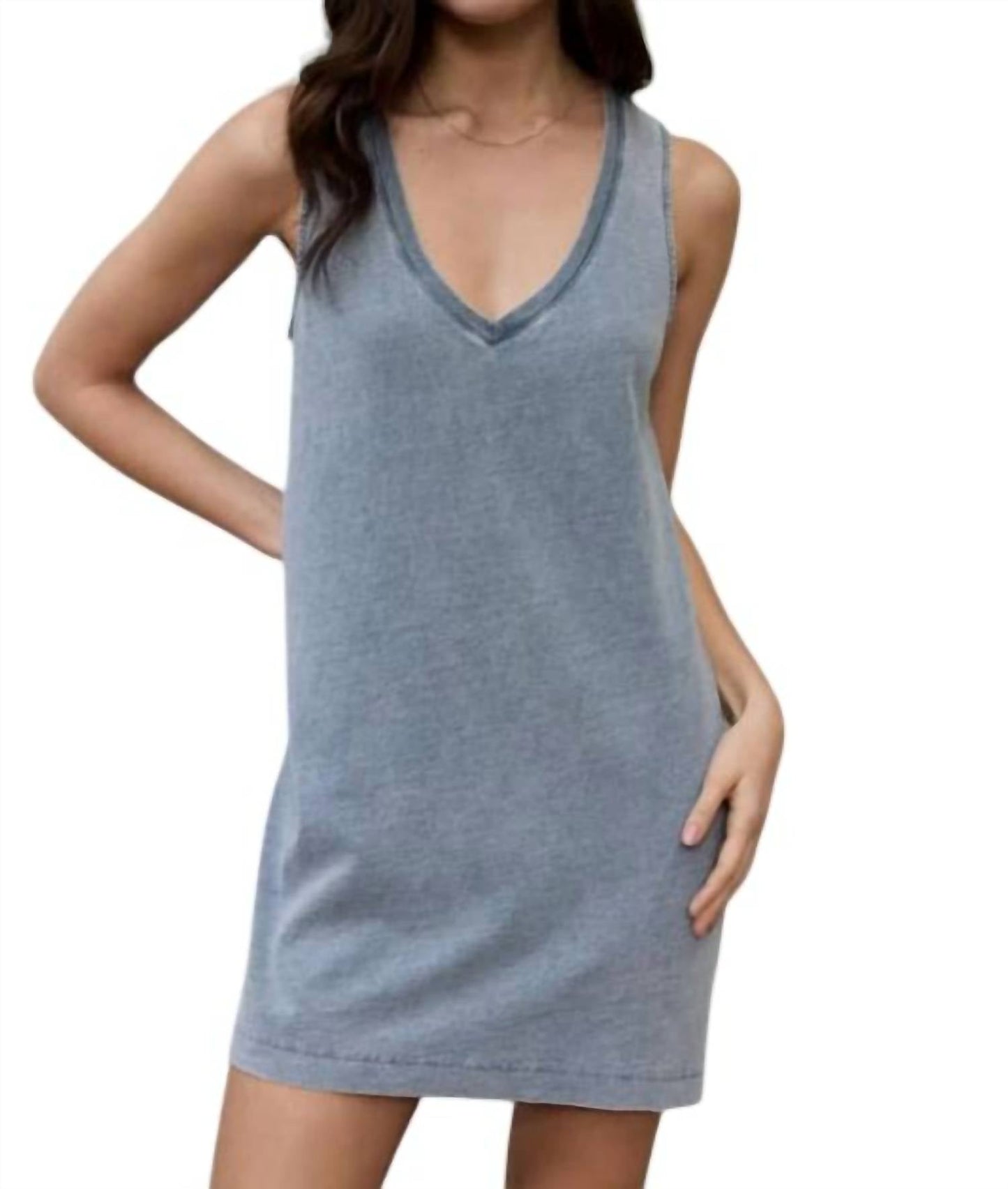 Z Supply - Sloane V-neck Knit Denim Dress
