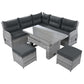 Outdoor Furniture Set Patio Rattan with Recliners and Tables