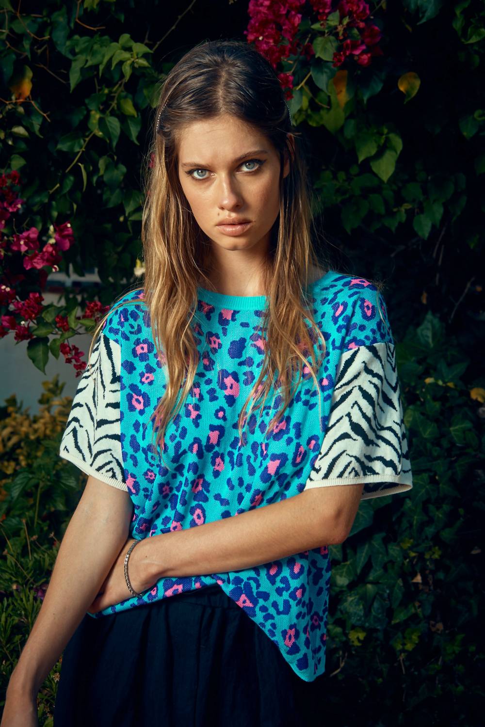 Replica Los Angeles - LEOPARD & ZEBRA MIX BOYFRIEND TEE