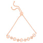 Rose Plated Sterling Silver Diamond Heart-Linked Bolo Bracelet (0.30 cttw, H-I Color, I2-I3 Clarity)
