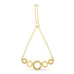 10K Yellow Gold over .925 Sterling Silver Diamond Accented Graduated Infinity Open Circle 6â€-9â€ Adjustable Bolo Bracelet