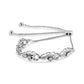 .925 Sterling Silver Miracle Set Diamond Accented Infinity Hearts 6â€-9â€ Adjustable Bolo Bracelet (H-I Color, I2-I3 Clarity)