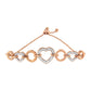 14K Rose Gold Plated .925 Sterling Silver Diamond Accent Circle and Heart Link Adjustable 6�������-10������� Bolo Bracelet