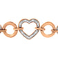 14K Rose Gold Plated .925 Sterling Silver Diamond Accent Circle and Heart Link Adjustable 6�������-10������� Bolo Bracelet