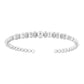 .925 Sterling Silver 1/4 Cttw Diamond Rondelle Graduated Ball Bead Cuff Bangle Bracelet (I-J color, I2-I3 clarity) - Fits wrists up to 7 1/2 inches