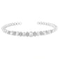 .925 Sterling Silver 1/4 Cttw Diamond Rondelle Graduated Ball Bead Cuff Bangle Bracelet (I-J color, I2-I3 clarity) - Fits wrists up to 7 1/2 inches