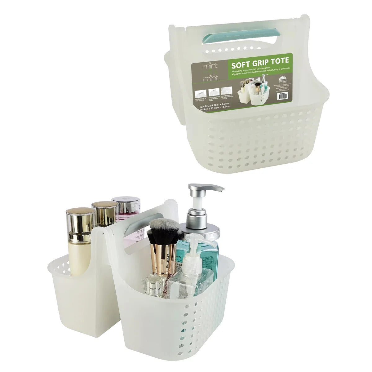 Organizador de banheiro portátil para chuveiro, tamanho perfeito para dormitório/faculdade, bolsa de banho de plástico, seca rapidamente com furos de drenagem