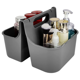 Organizador de banheiro portátil para chuveiro, tamanho perfeito para dormitório/faculdade, bolsa de banho de plástico, seca rapidamente com furos de drenagem