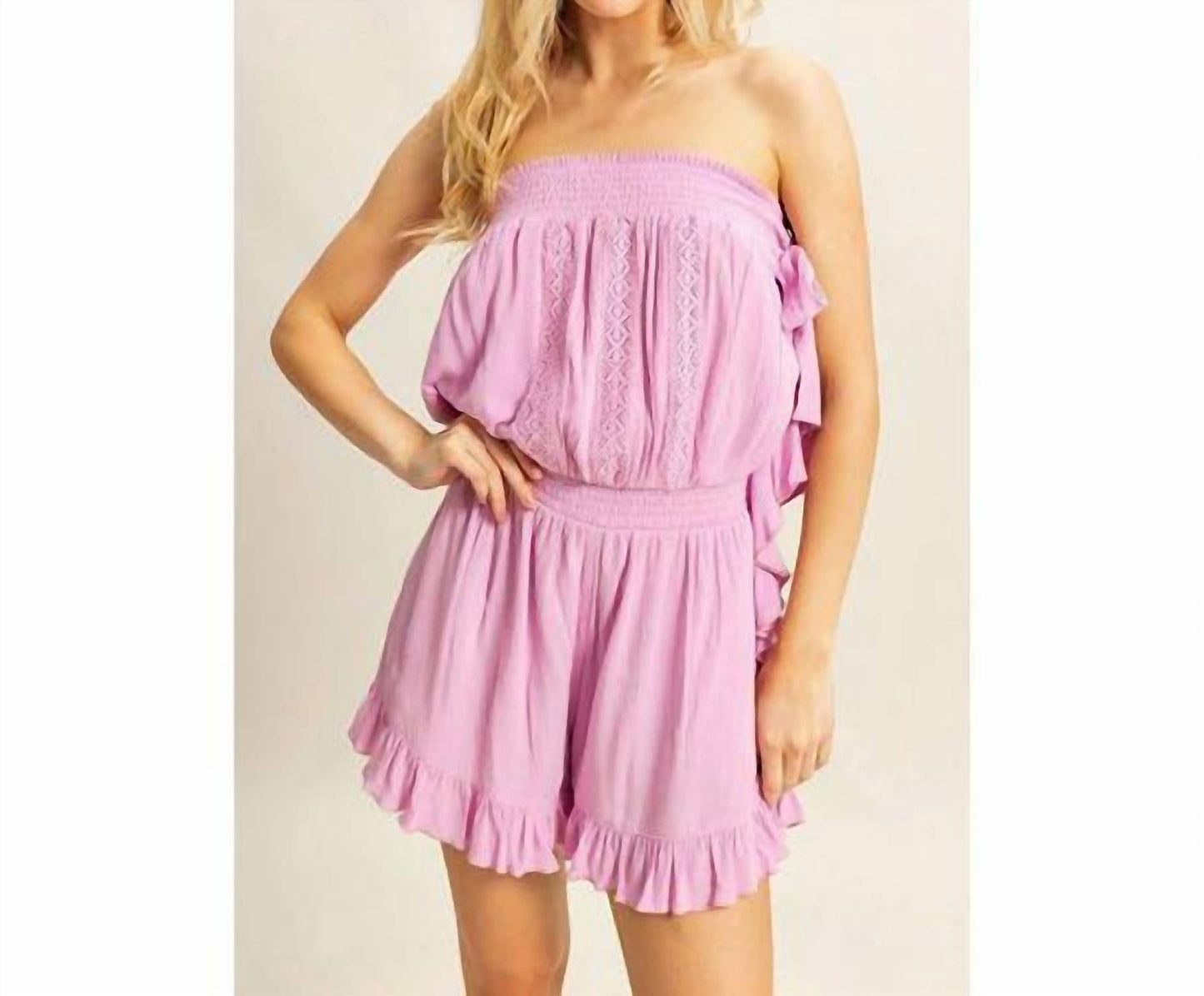 Hyfve - Strapless Ruffle Romper