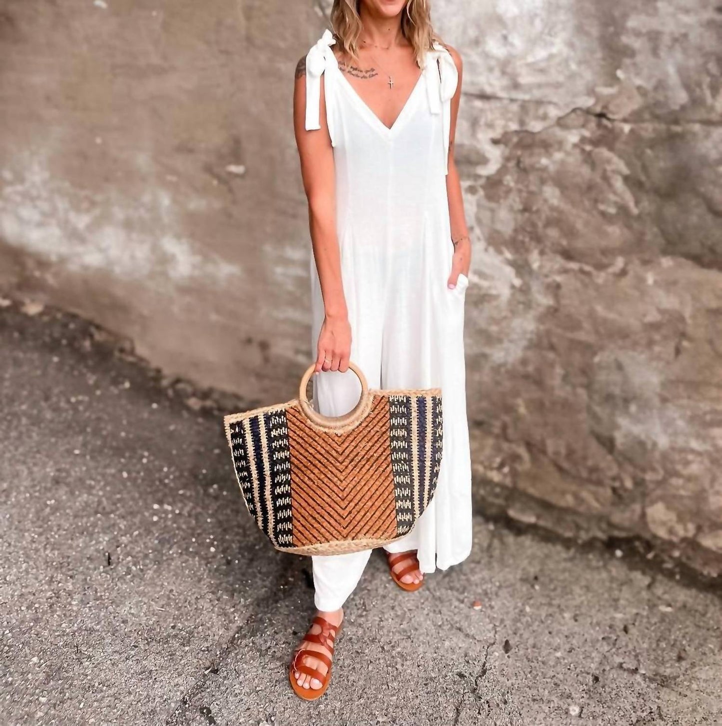 Anarchy Street - Chevron Pattern Jute Tote Bag