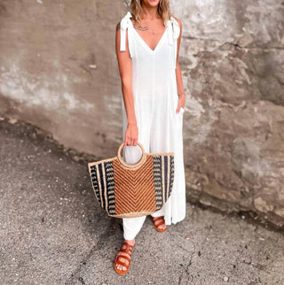 Anarchy Street - Chevron Pattern Jute Tote Bag