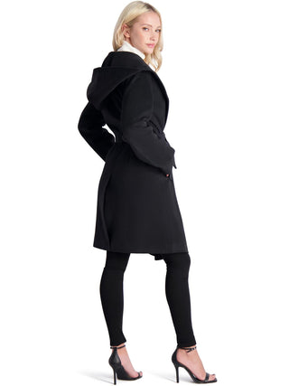 Casaco de roupão com capuz Avec Les Filles feminino em sarja marfim, tamanho M