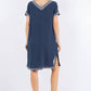 Paparazzi - Double Face Guaze Embroidered Shift Dress