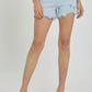 Risen - High Waist Distressed Light Denim Shorts