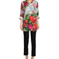 Ali Miles - Woven Floral Wire Neck Button-front Tunic